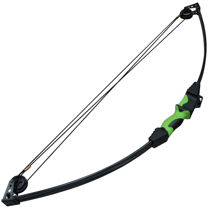 Haller Compoundbogen Set, grün, Fiberglas, 85 cm, 12 lbs, mit 2 Pfeilen und Zubehör